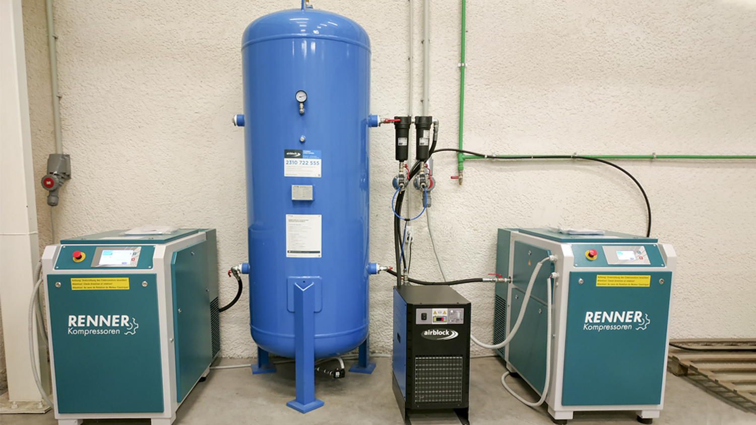 Εγκατάσταση υψηλής συμπίεσης 30kW σε μεγάλη βιομηχανία στη Θεσσαλονίκη.