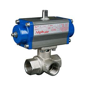 Πνευματική βάνα τρίοδη ball valve