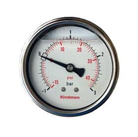 Κενομανόμετρο Φ.63 οριζόντιο 1/4" γλυκερίνης