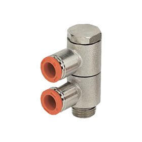 Airblock - Περιστρεφόμενο ρακόρ 2 εξόδων με αρσενικό σπειρωμα R56