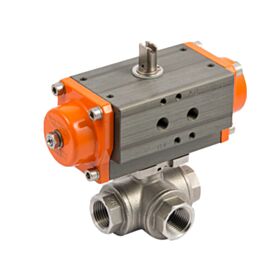 Airblock - Πνευματική τρίοδη ball valve 1/2" Metal Work (INOX)